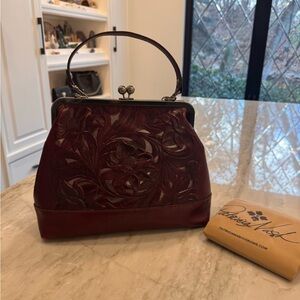 Patricia Nash Deep Red Floral Shoulder Bag